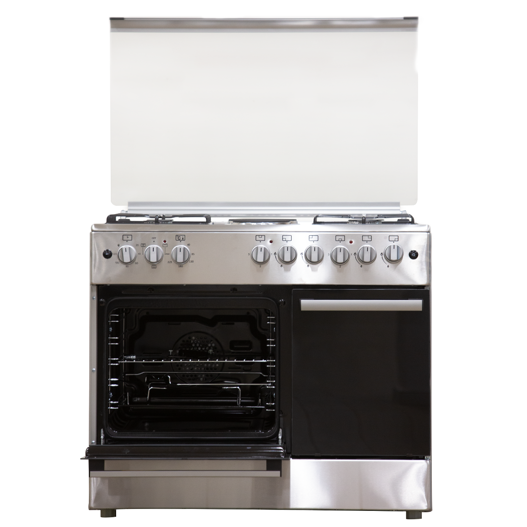 VON Cooker 4 Gas + 2 Electric, cylinder compartment - VAC9FH42CX Semi inox