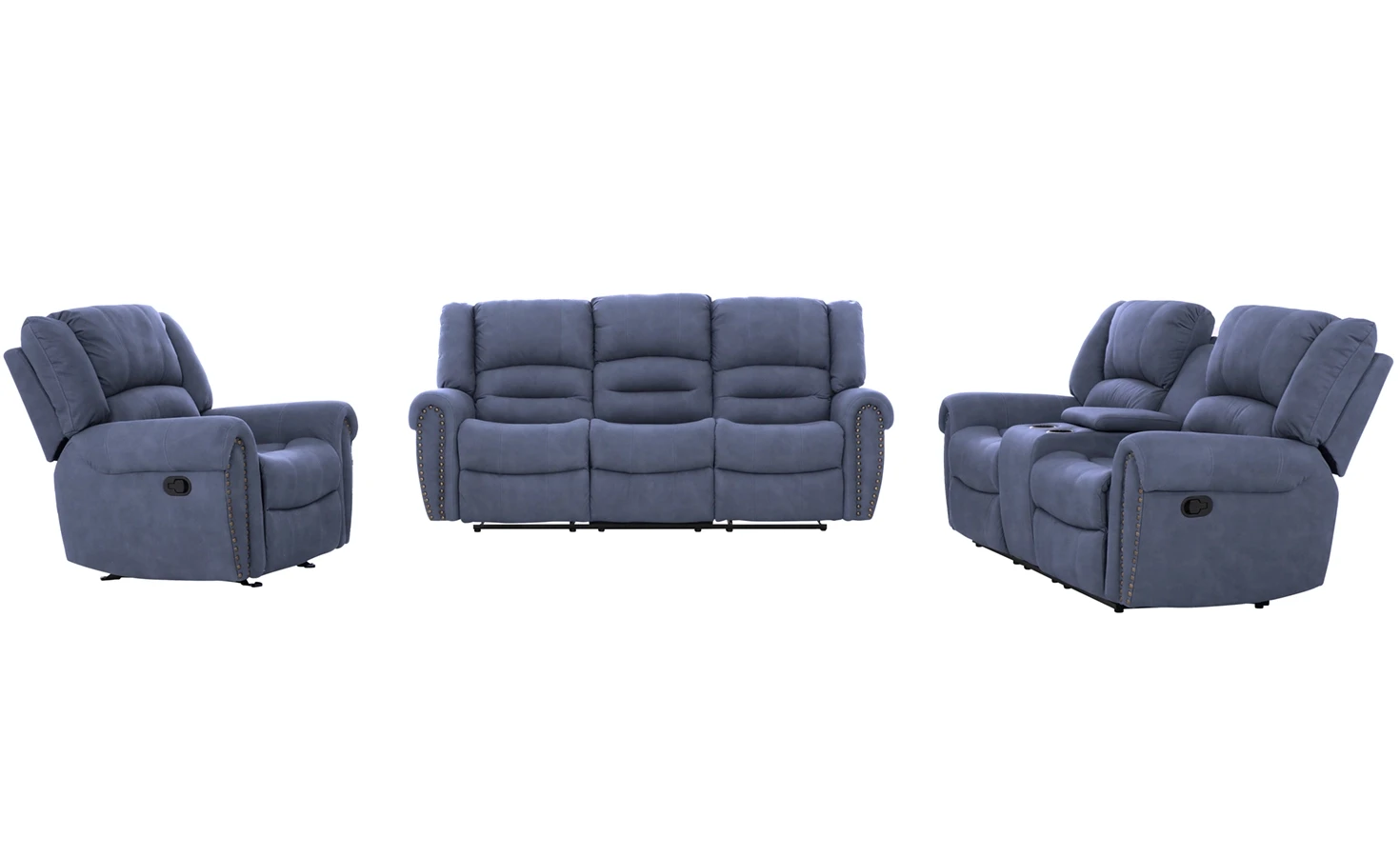 ONTARIO 7 SEATER RECLINER SOFA- NAVY