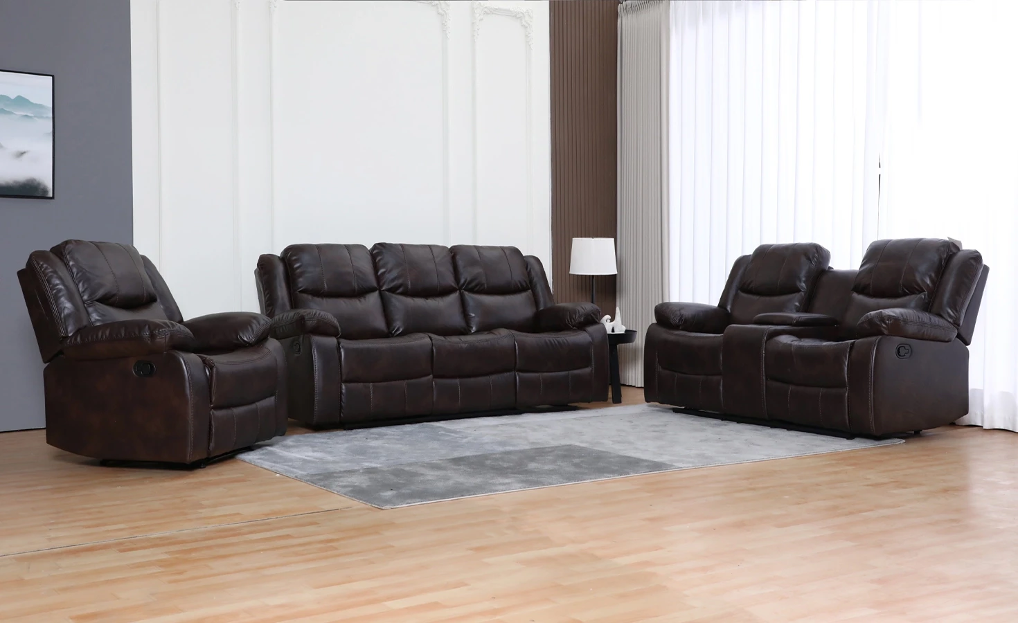 ERIKA 6 SEATER RECLINER SOFA SET- BROWN