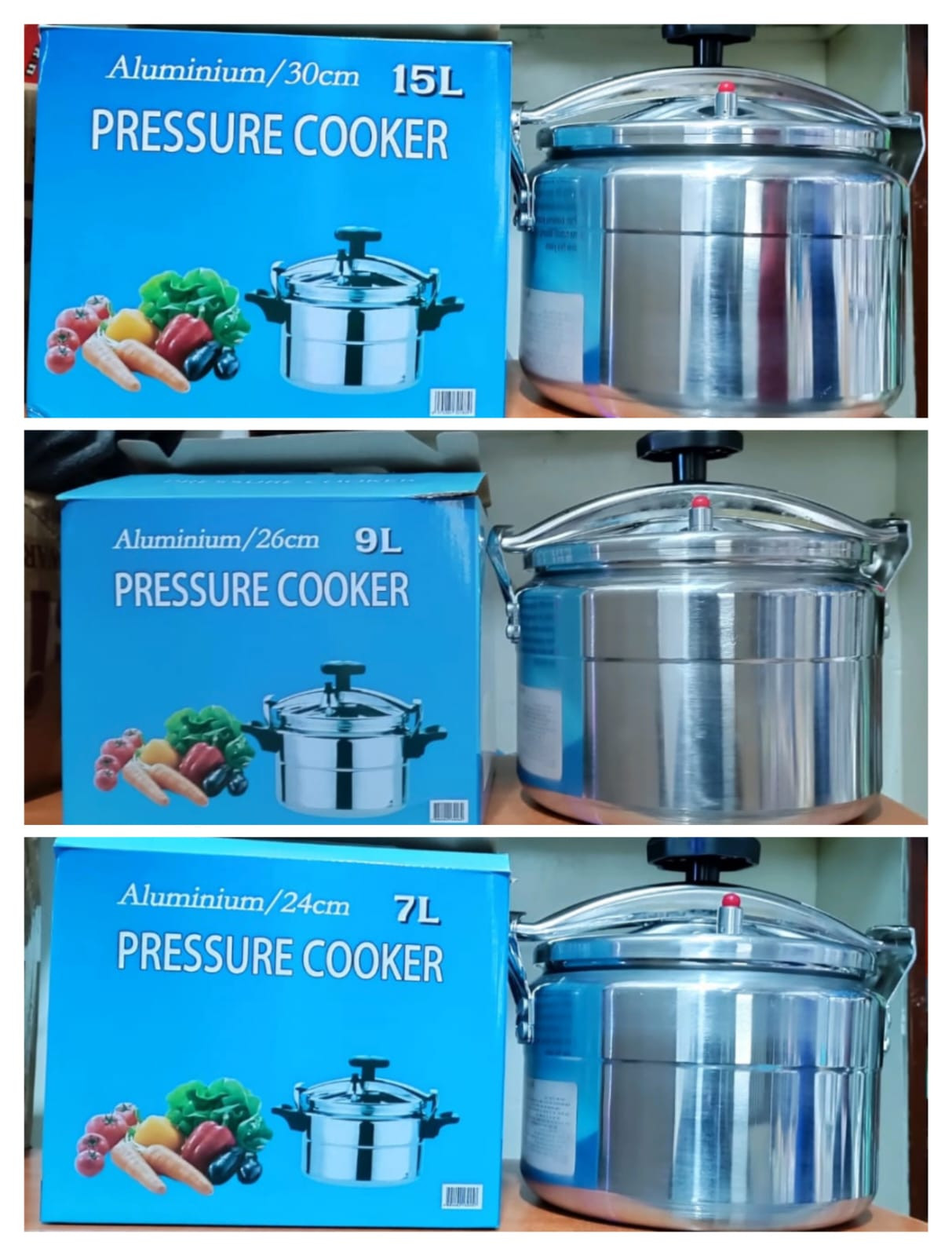 Aluminium Two Handle Pressure Cooker (9l)