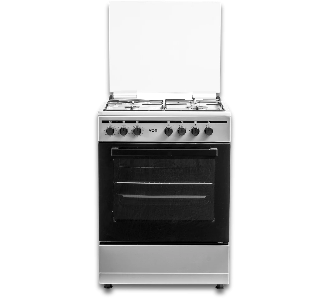 Von Cooker 3 Gas + 1 Electric - VCF653151FSY Thick Enamel Inox Grey