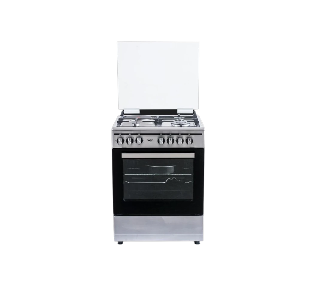 Von Cooker 3 Gas + 1 Electric - VCF663151FSY Thick Enamel Inox Grey