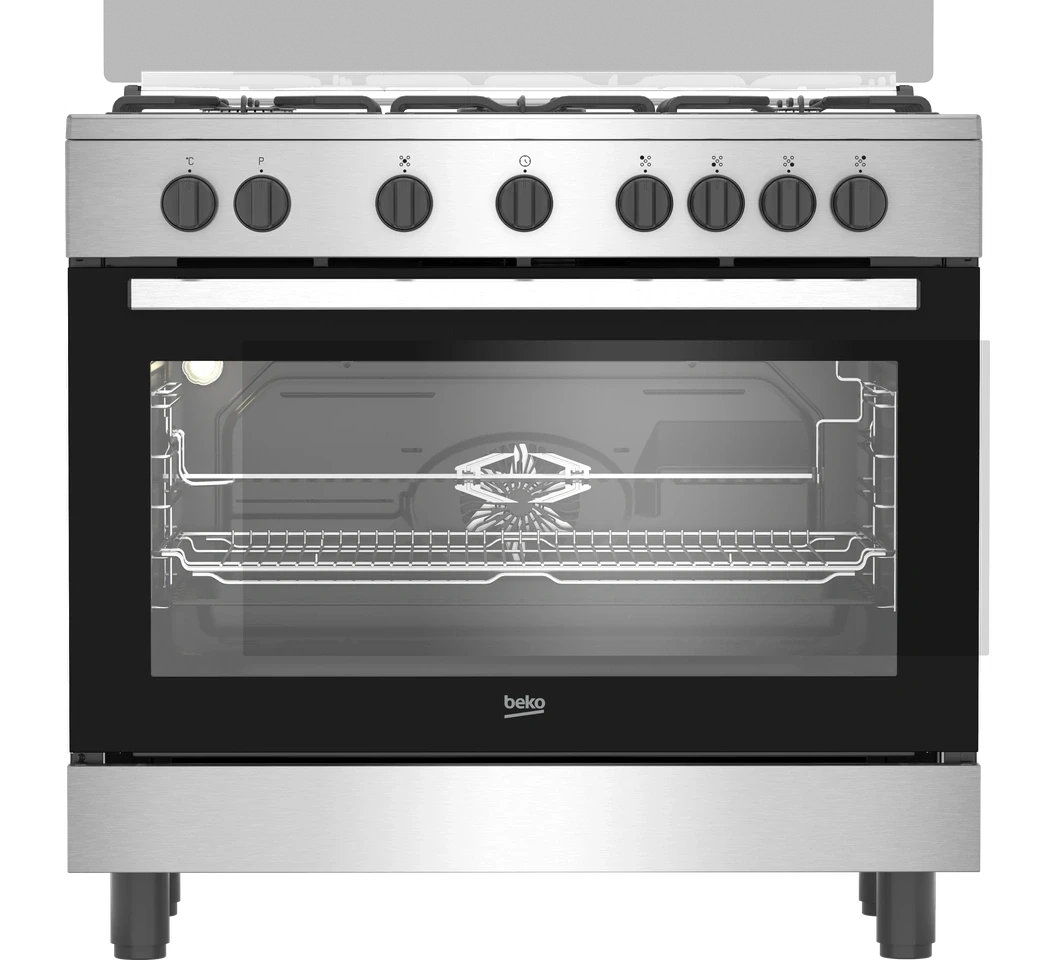 Beko BGM 12125 EX Cooker 4 Gas 1 WOK Burner 90cm, INOX