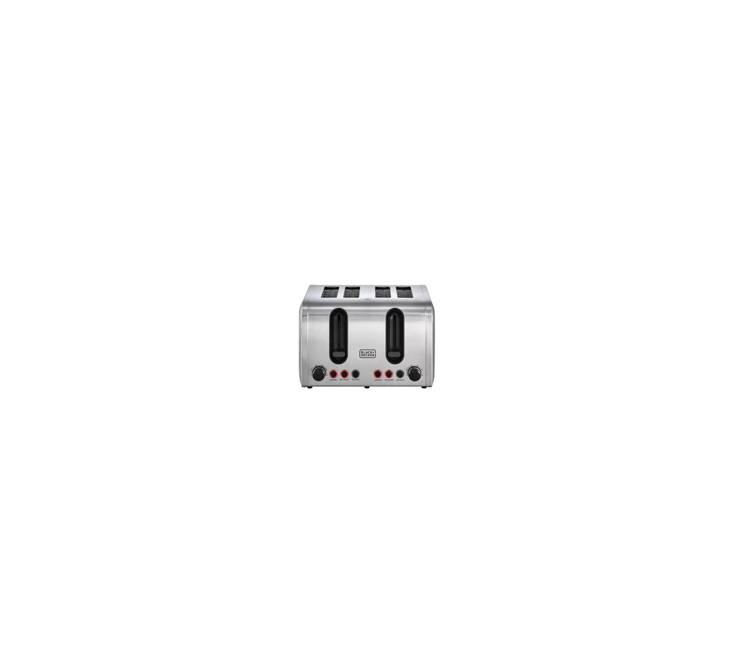 BLACK+DECKER ET444-B5 4 Slice Parallel Slot Toaster - Stainless Steel