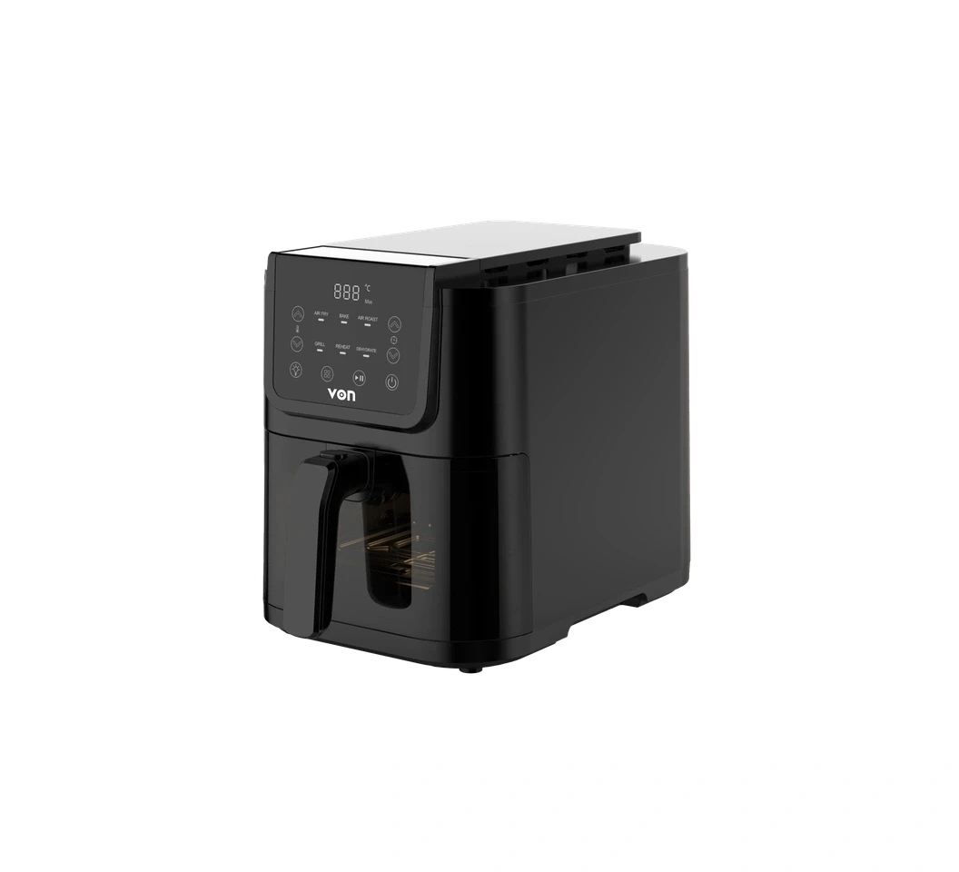 Von VAF050DSTK Slim Airfryer - 5L, Black