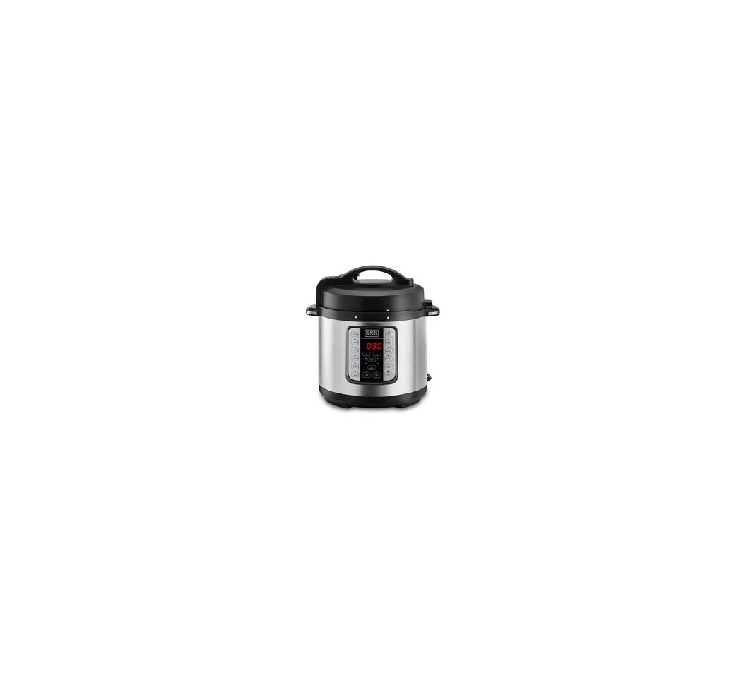 BLACK+DECKER PCP1000-B5 6L Pressure Cooker, Stainless Steel - 1000W