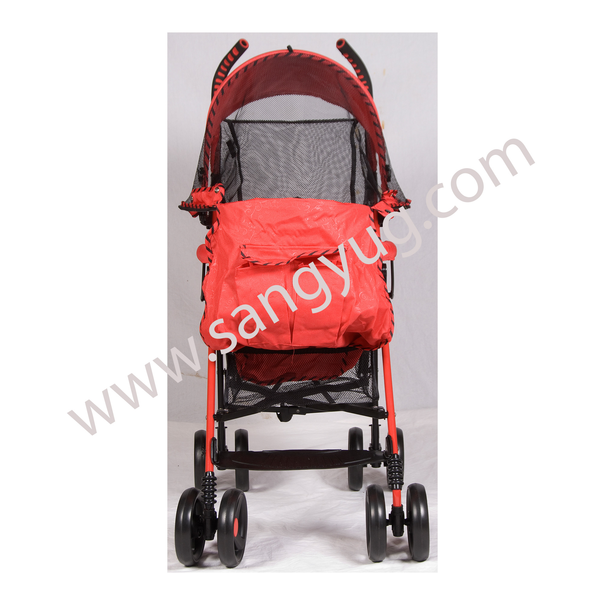 Baby Pram Foldable Medium Weight 30Kg Capacity Iron Purple, Red